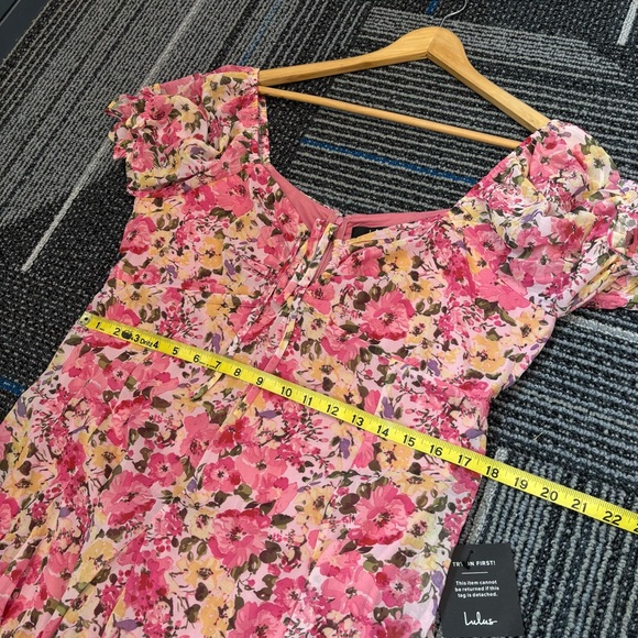 NWT Lulu's XL Dress Precious Perspective Pink Floral Mini Dress - Picture 14 of 14